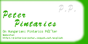 peter pintarics business card
